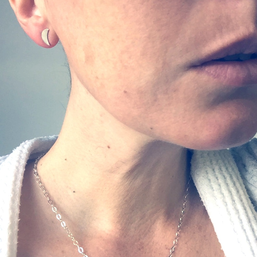 Sterling Silver Moon Studs - Crescent Stud Earring